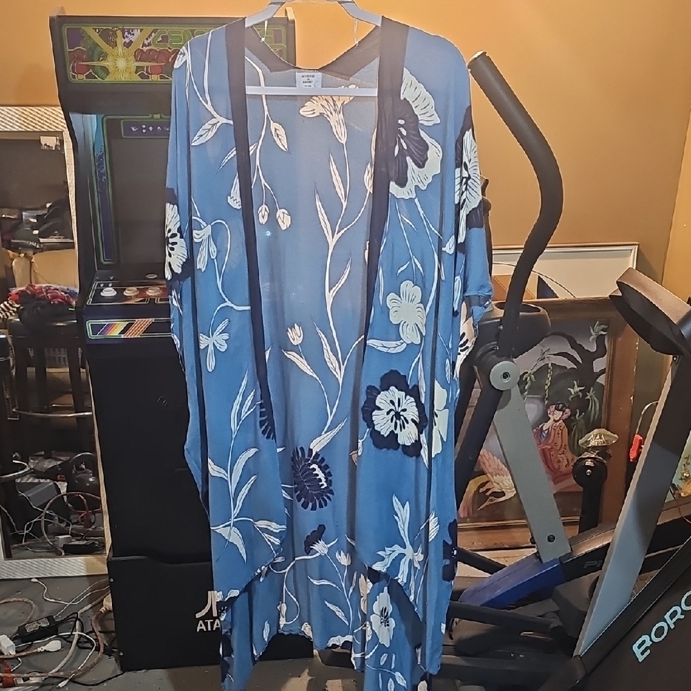 Melrose And Market Floral Blue Kimono Cardigan